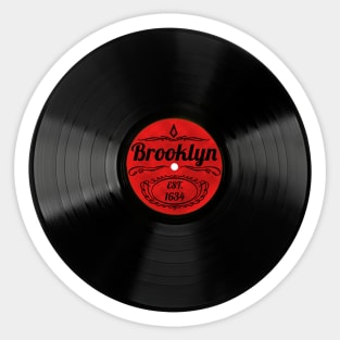 Brookyln Gift Retro Musical Art Vintage Vinyl Record Design Sticker